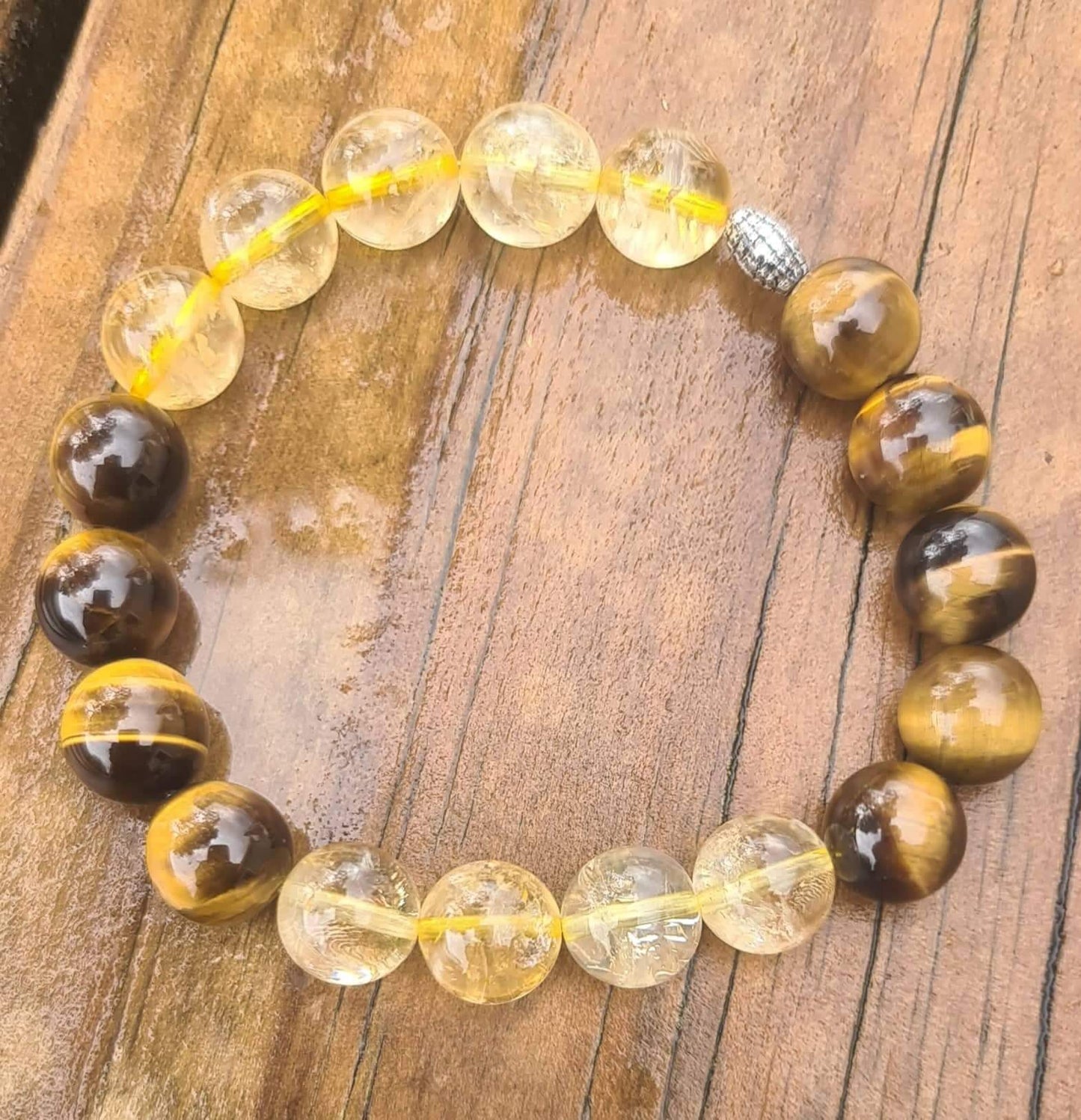 Tigers eye & Citrine Crystal Bracelet