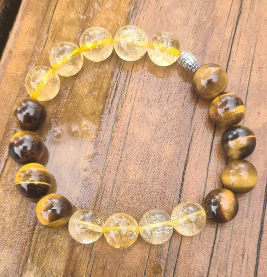 Tigers eye & Citrine Crystal Bracelet