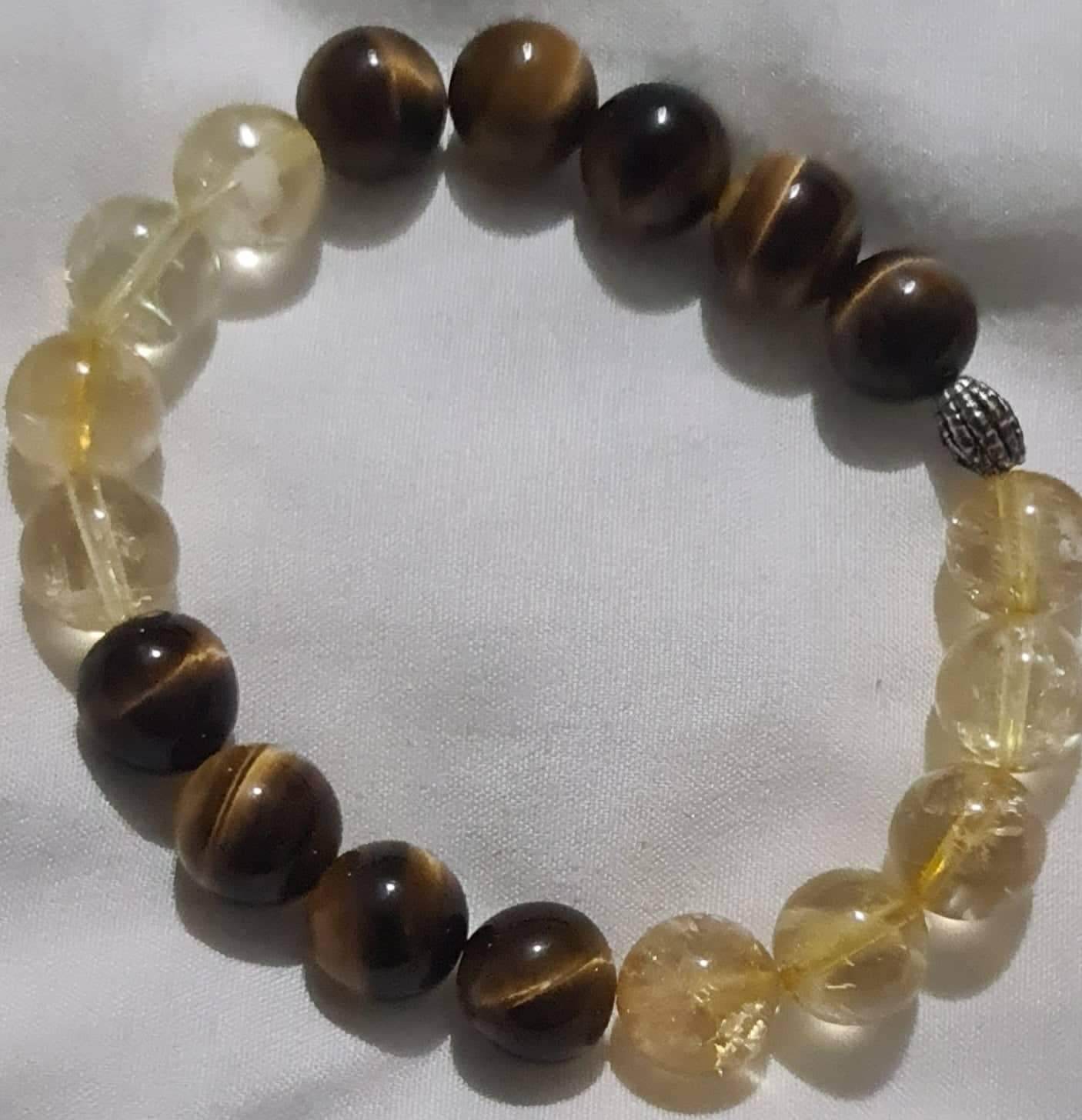 Tigers eye & Citrine Crystal Bracelet